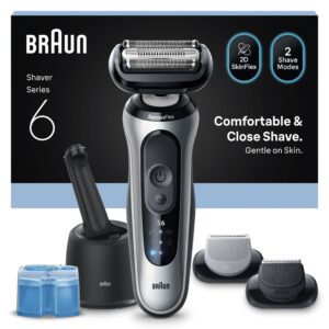 Braun - Series 6 Elektrisk Barbermaskine - SmartCare Center +2 Tilbehørsdele - 62-S7650CC - Sølv