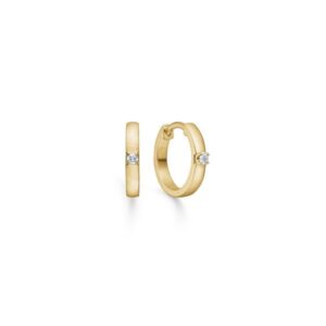 CROWN Allianceøreringe i 14 kt guld m. i alt 2 x 0,02 ct.