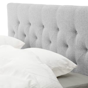 Sengegavl 140x150 cm - Lysegråt hovedgærde med knapper - Nordstrand Home