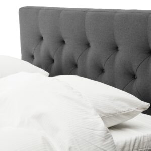 Sengegavl 160x150 cm - Mørkegråt hovedgærde med knapper - Nordstrand Home