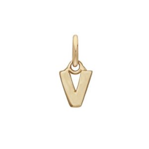 Siersbøl - Bogstav vedhæng i 14kt. guld - V
