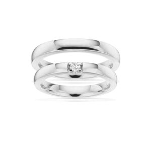 Vielsesringe - Grace hvidguld 14kt. i 3,25mm og 0,07ct vælg antal sten