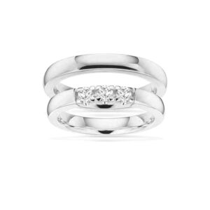 Vielsesringe - Grace hvidguld 14kt. i 3,25mm og 0,07ct. (3 sten)