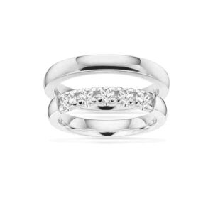 Vielsesringe - Grace hvidguld 14kt. i 3,25mm og 0,07ct. (5 sten)