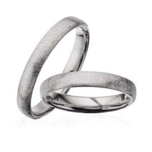 Vielsesringe - Hvidguld 14 kt. frostet i 3,5mm (med - uden brillant)