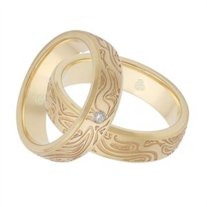 Vielsesringe i Guld med Diamant 0,04 ct. - 6 mm